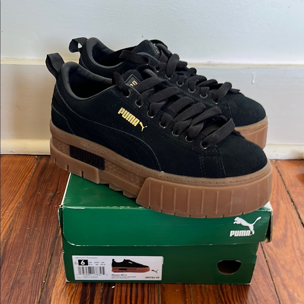 Puma Mayze Black/Tan Platform Shoes-Women’s 6